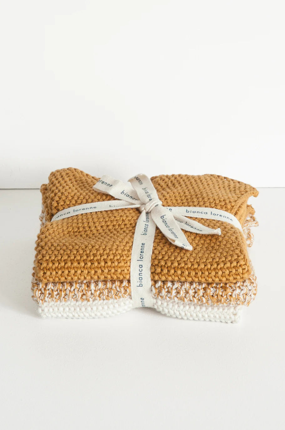 Bianca Lorenne Lavette Ochre Washcloths - Set of Three