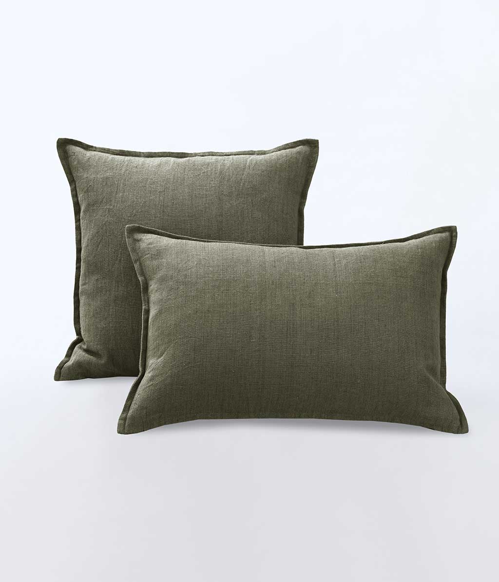 Linen Cushion Cover Olive