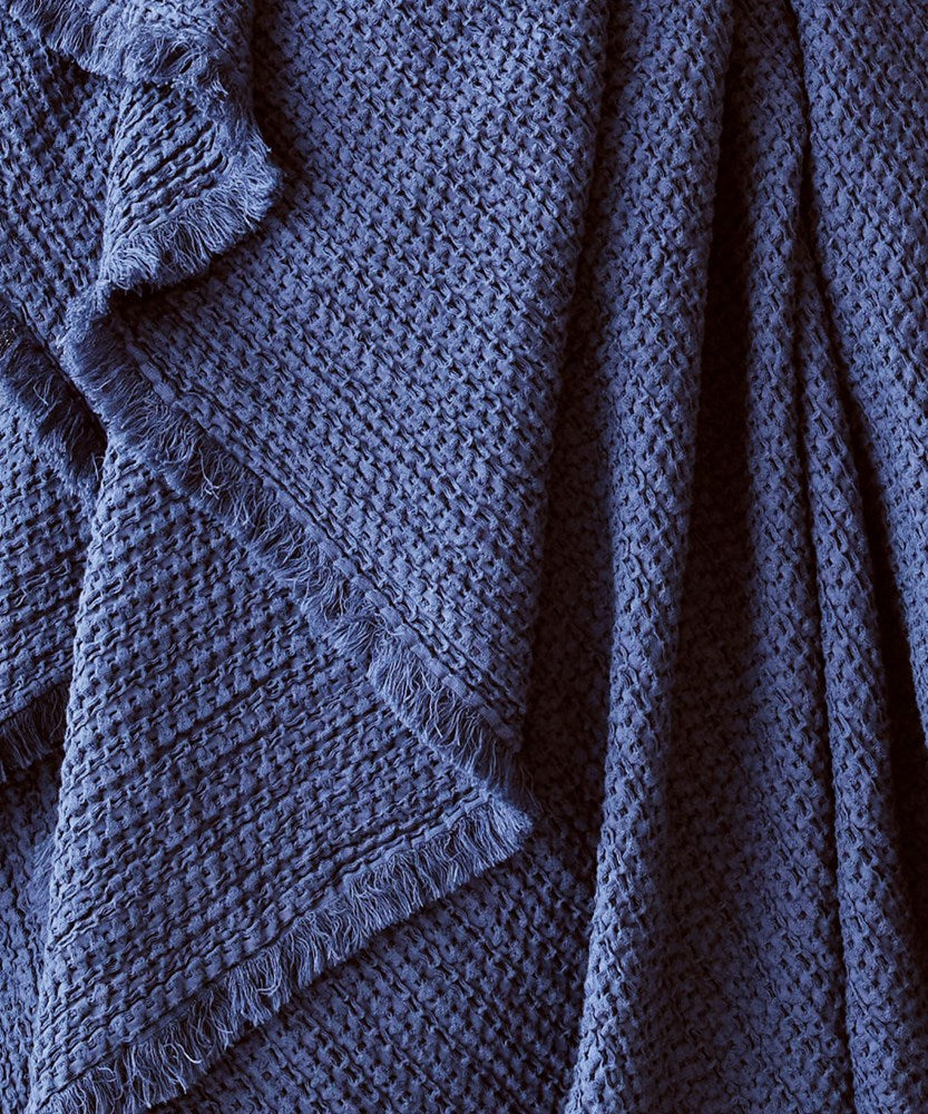 Lisboa Waffle Blanket - Indigo