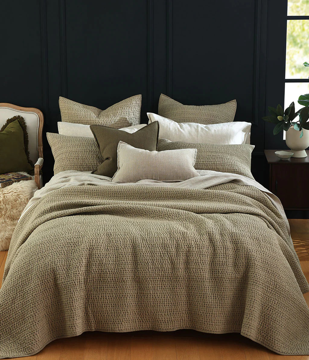 MM Linen Loom Coverlet Set Sage - SALE! - 100% Cotton