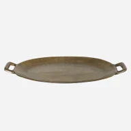 Oval Tray 2 Tone Antique Brass Finish - 58cm