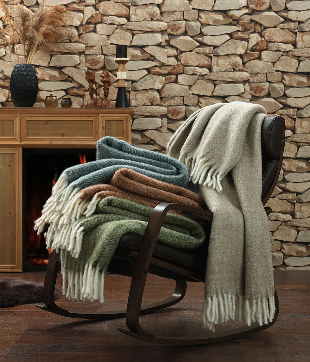 MM Linen NZ Wool Throw Chestnut