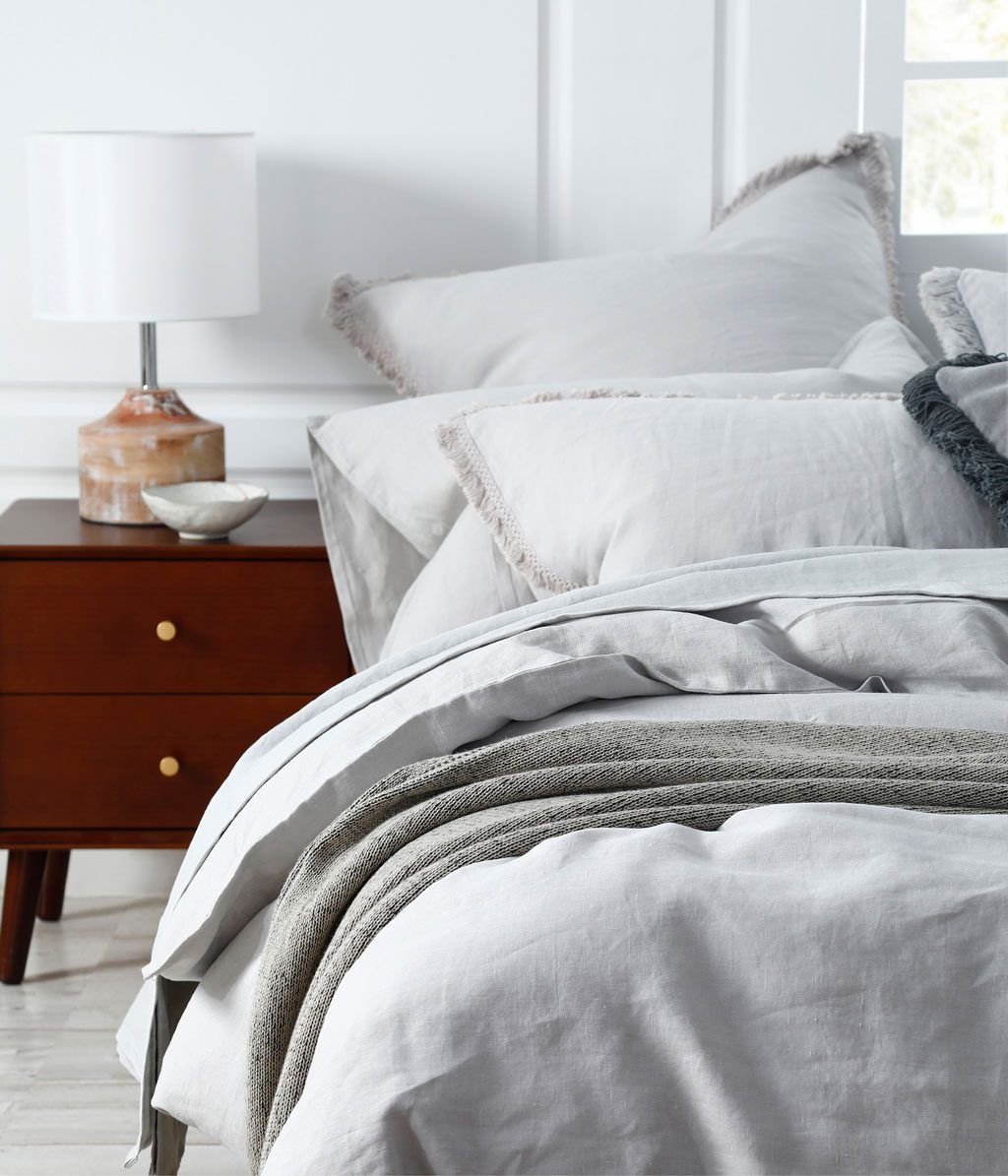 Laundered Linen Duvet Set Pewter