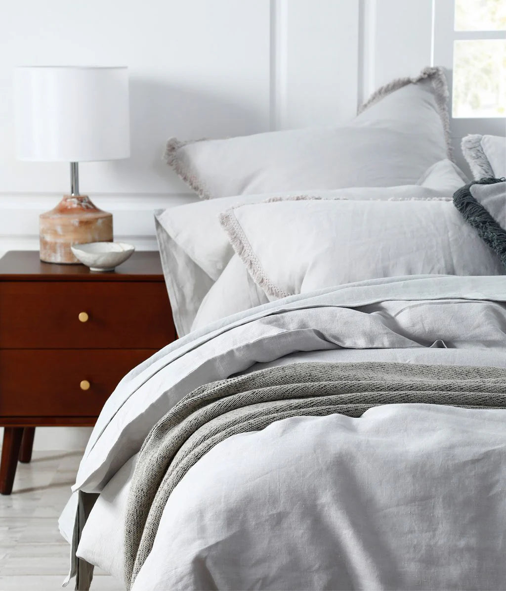 MM Linen Laundered Linen Duvet Set - Pewter