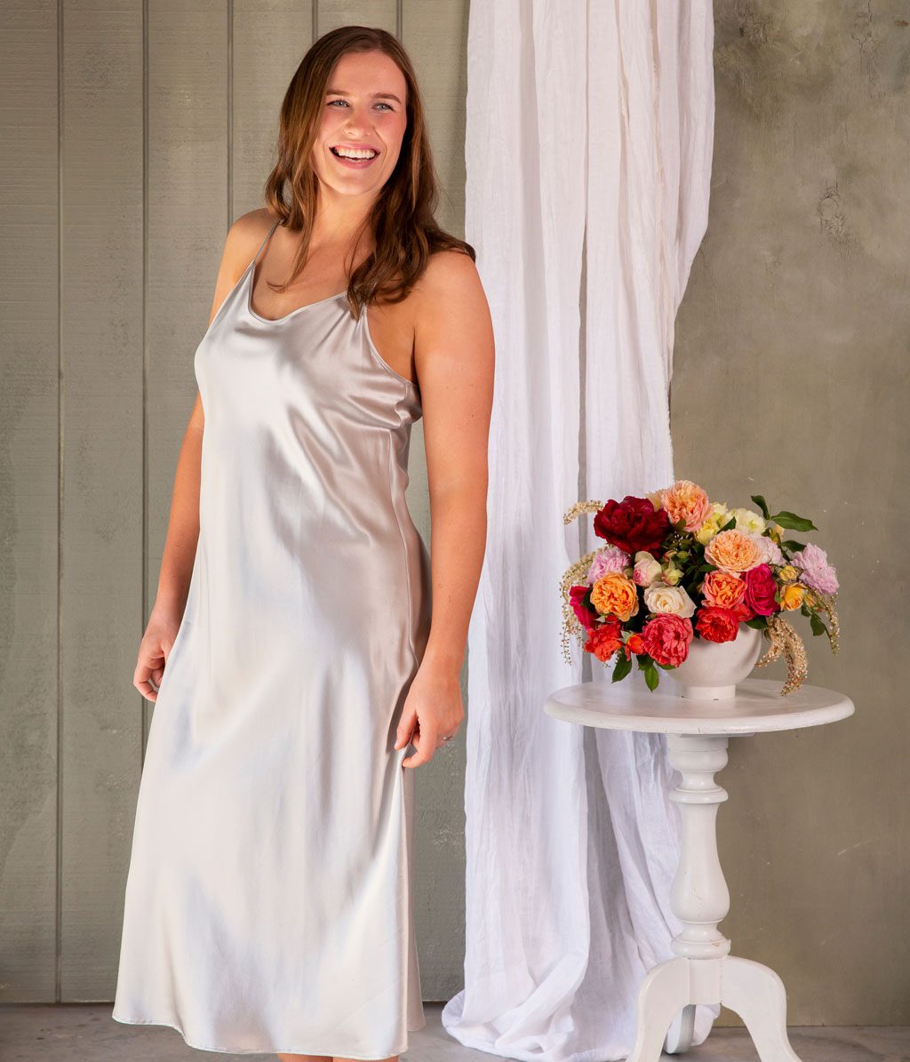 Silk Chemise Pewter