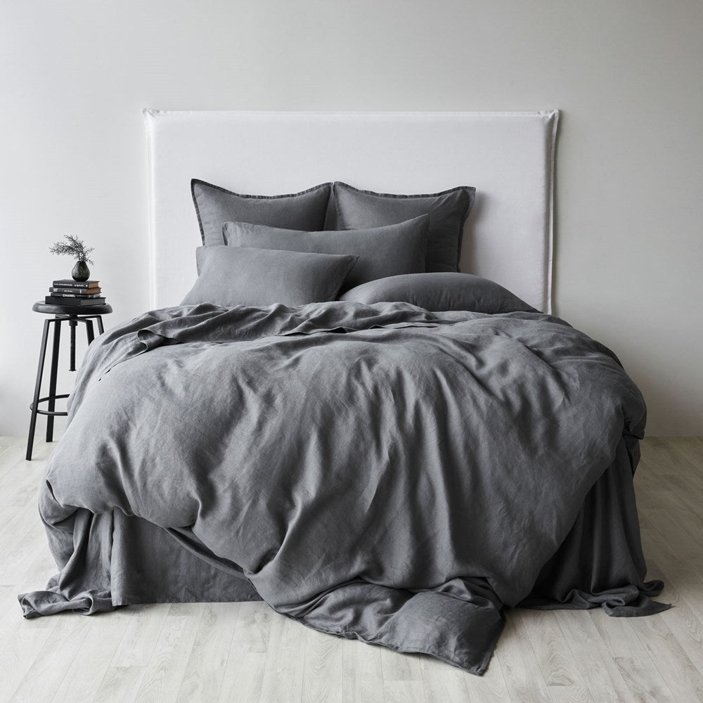 Pure Linen Cushion Cover - Charcoal