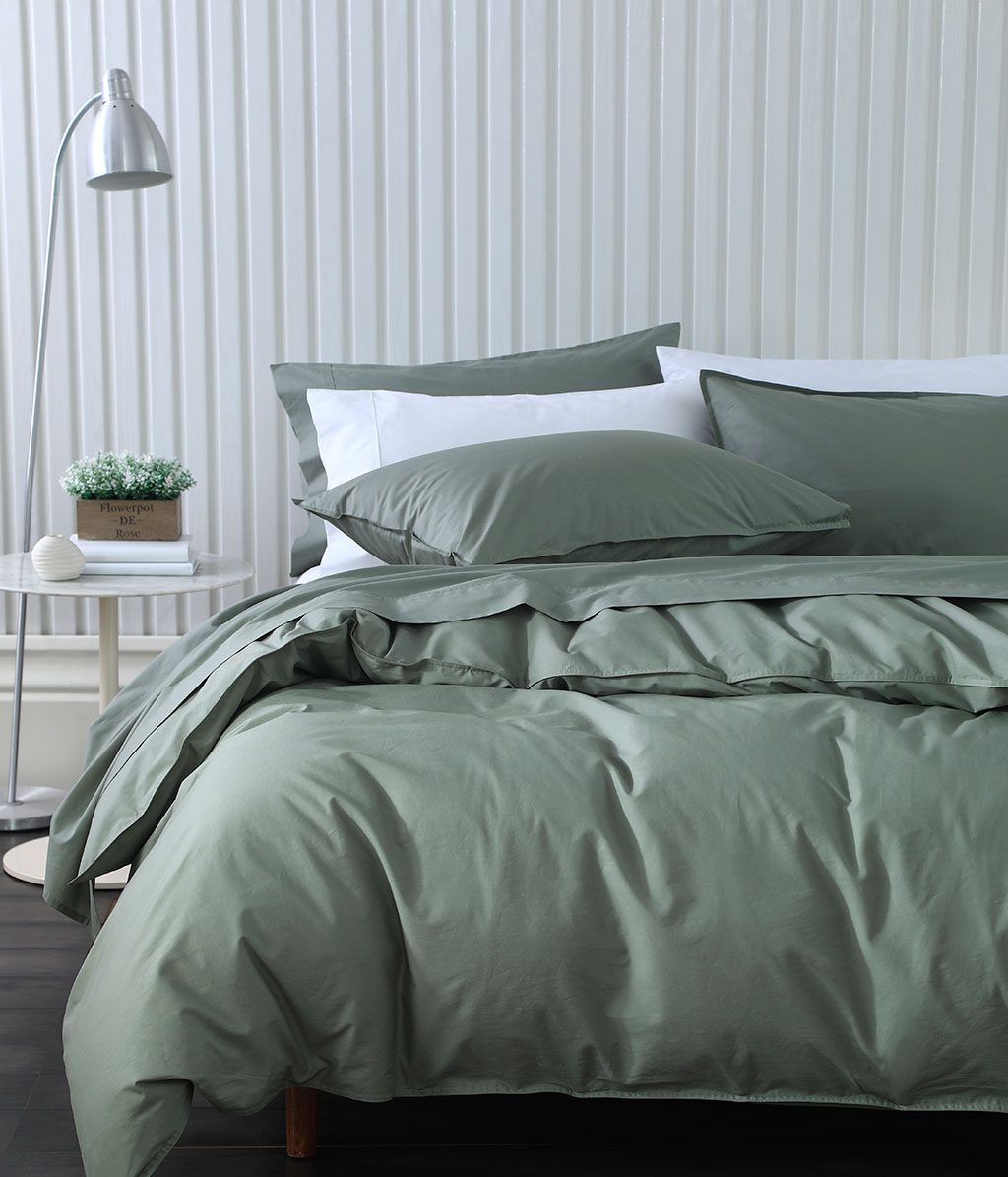 Pure Cotton 250TC Pillowcover Set Seagrass