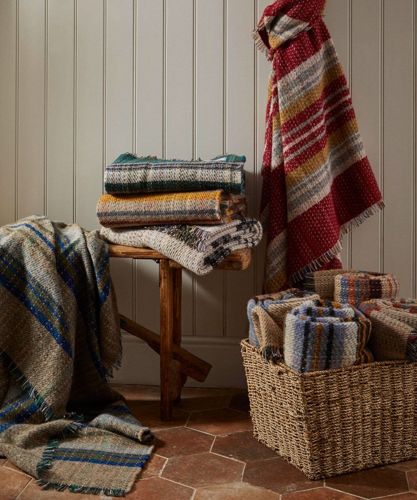 Recycled Wool Throw - Random Stripe