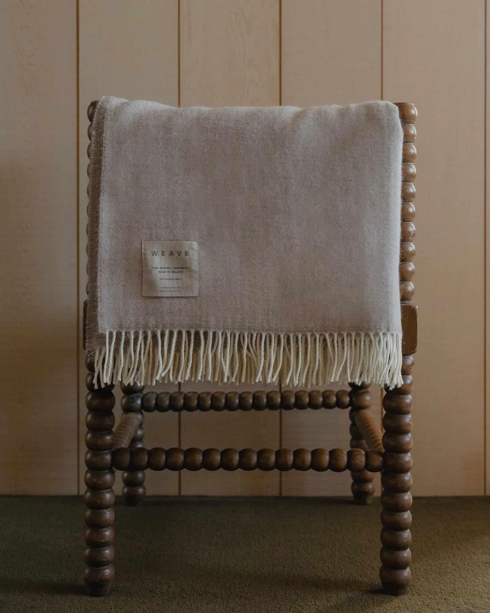 Weave Home Harris Merino Lambswool Throw in Natural