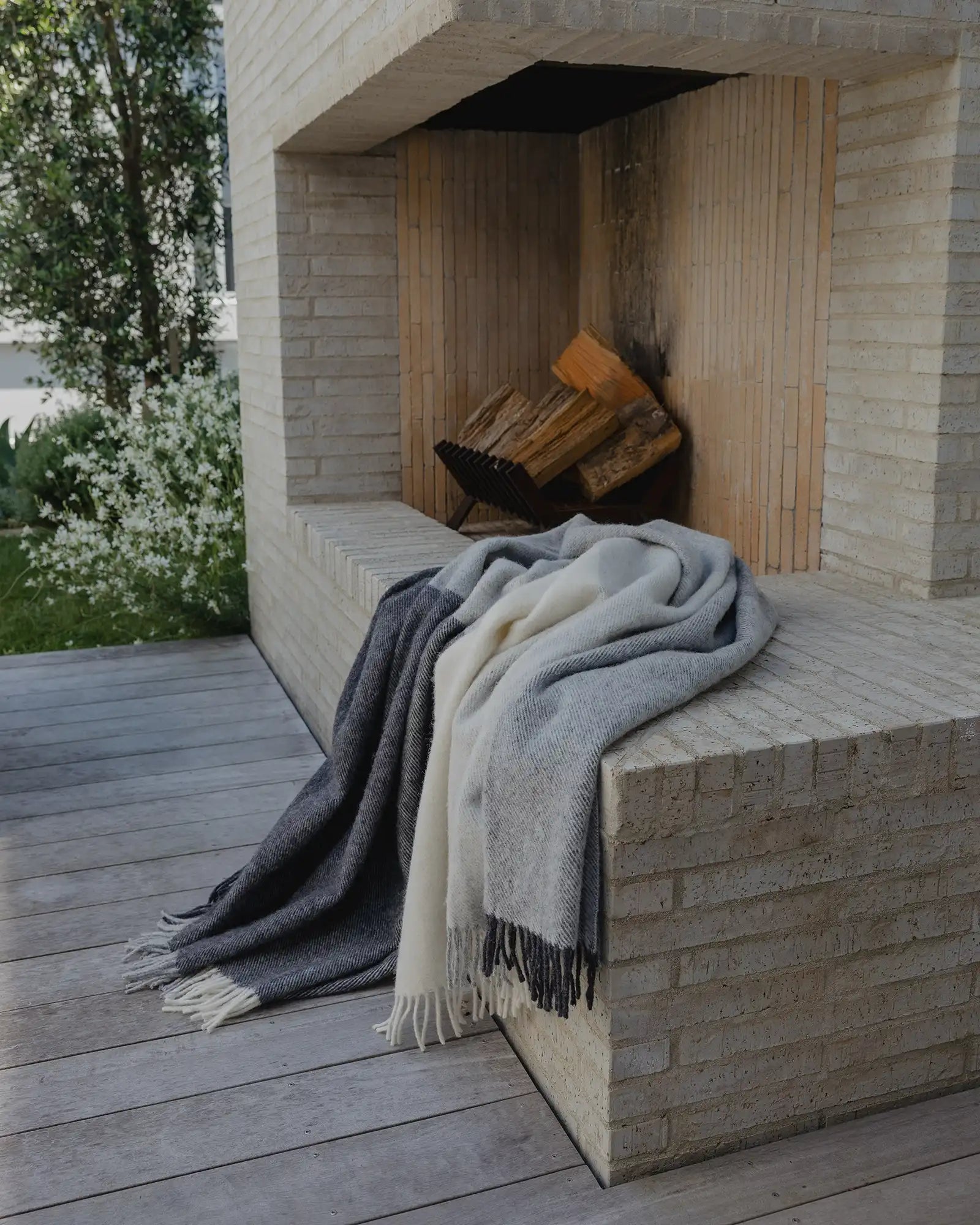 Weave Home Bayswater Wool Throw in Charcoal