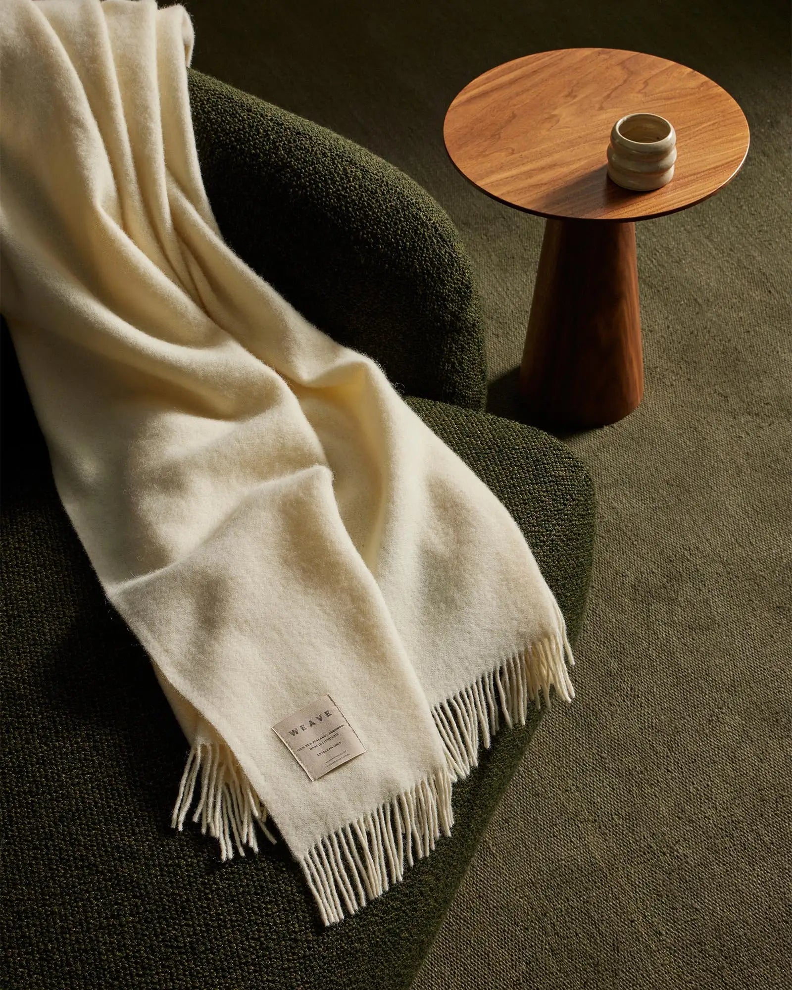 Weave Home Nevis Pure Lambswool Throw Blanket in Snow