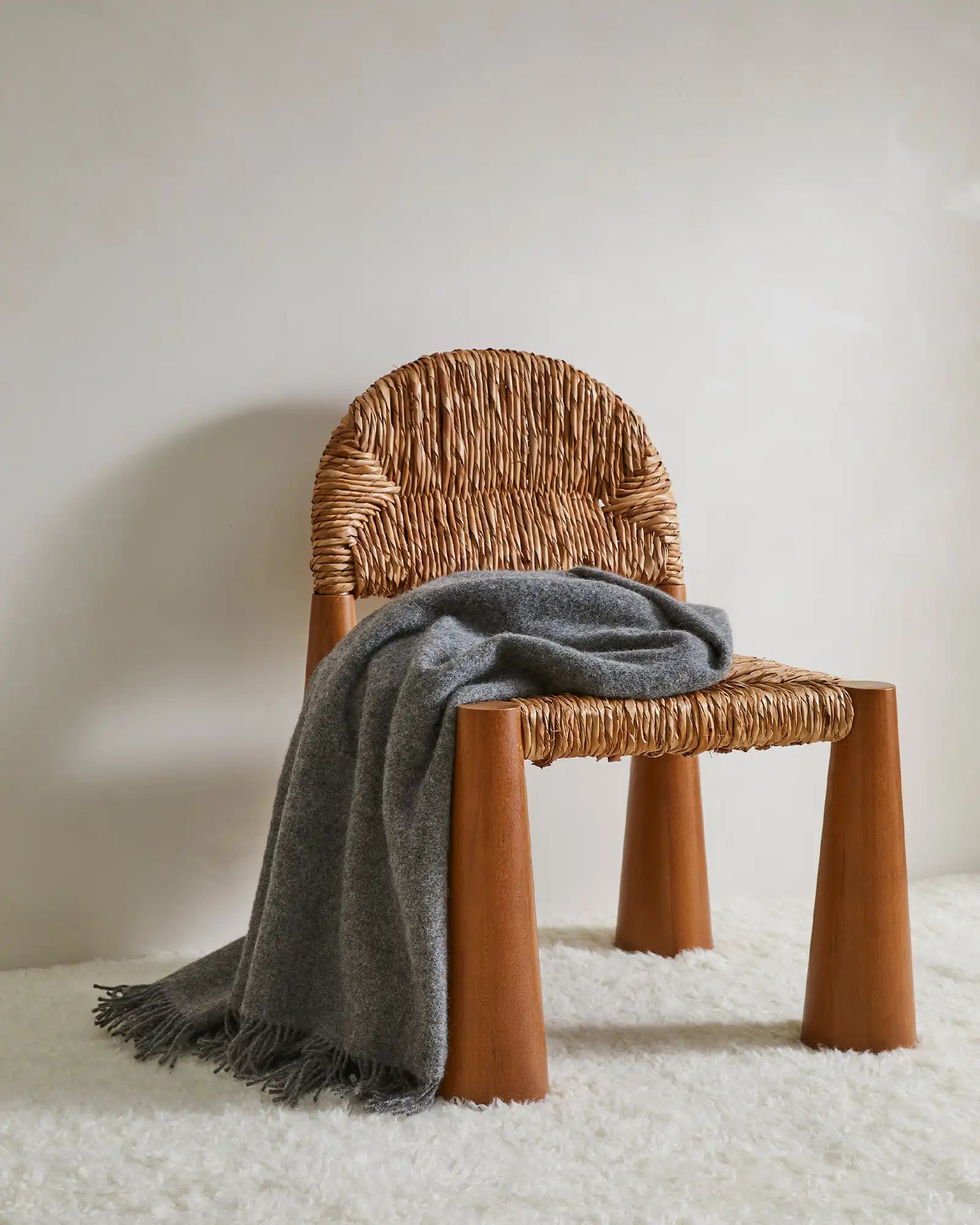 Weave Home Nevis Charcoal Wool Throw Blanket