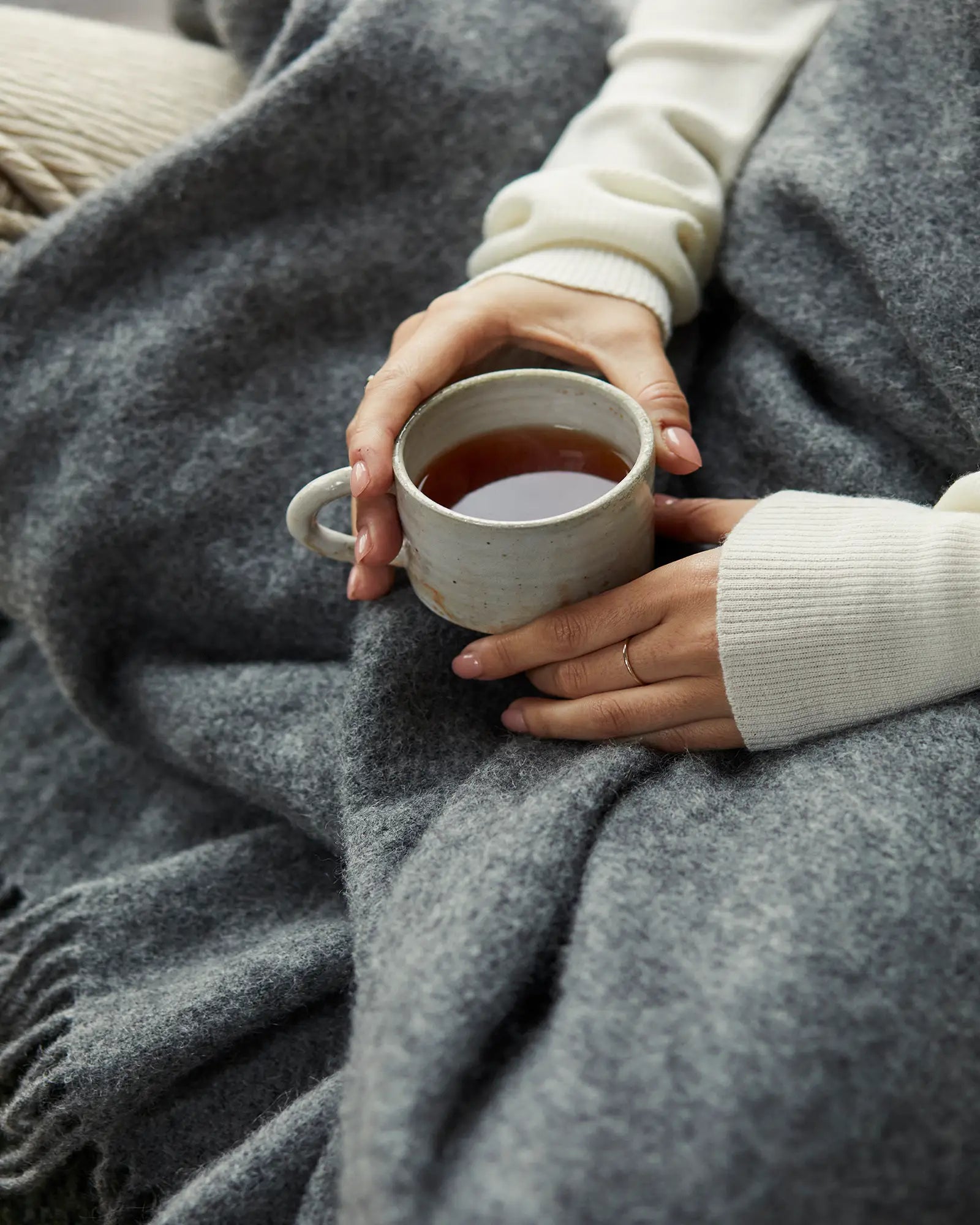Weave Home Nevis Charcoal Wool Throw Blanket