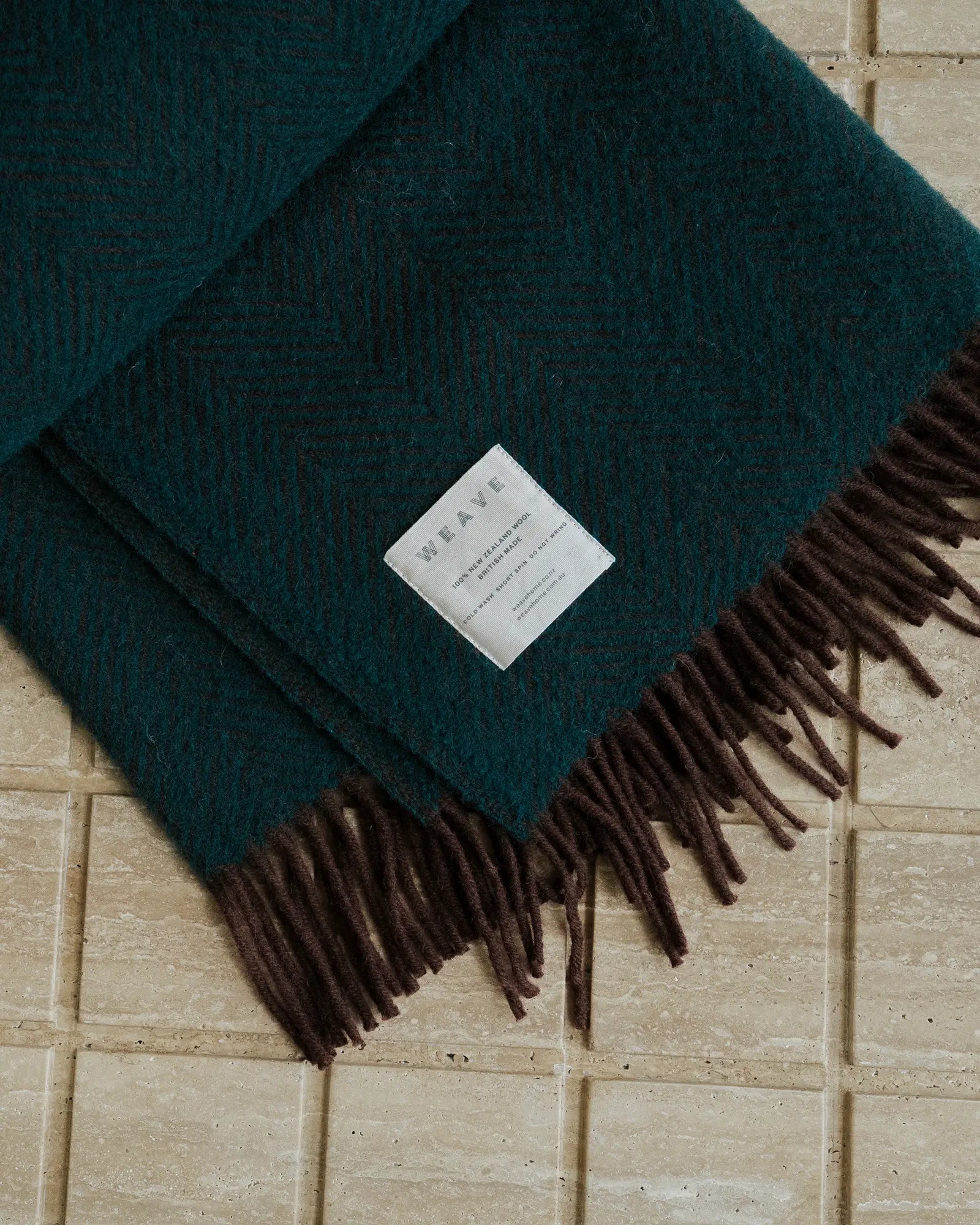 Weave Home Lerwick Wool Throw Blanket Hunter