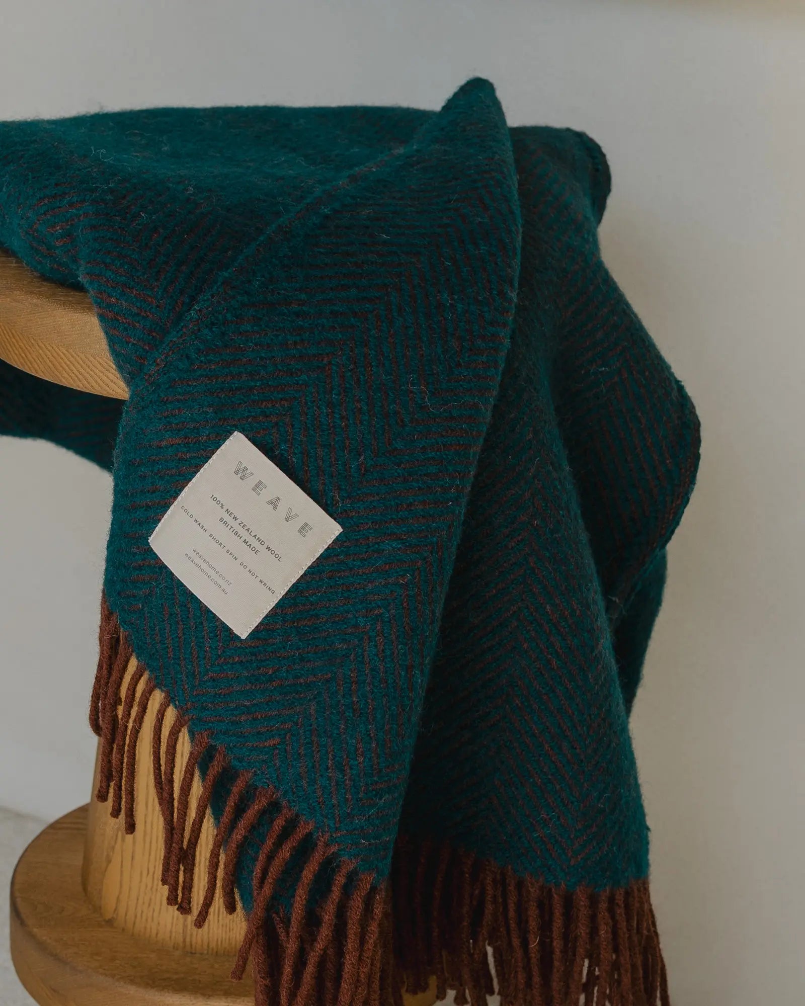 Weave Home Lerwick Wool Throw Blanket Hunter