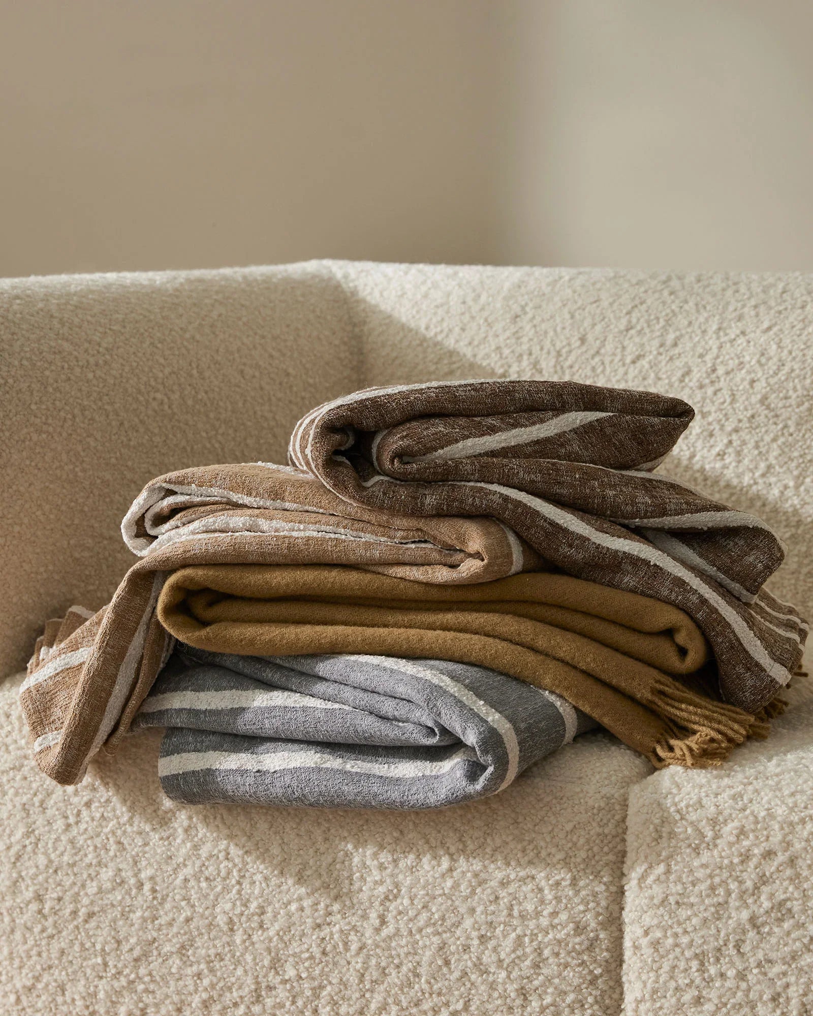 Weave Home Piazza Hazel Bouclé Stripe Throw