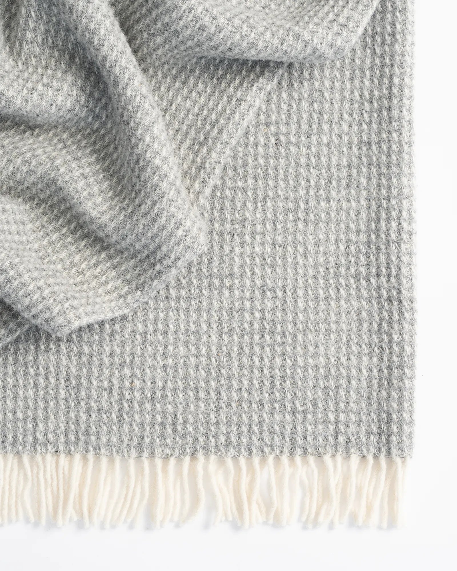 Weave Home Breckon Wool Throw Blanket Fog