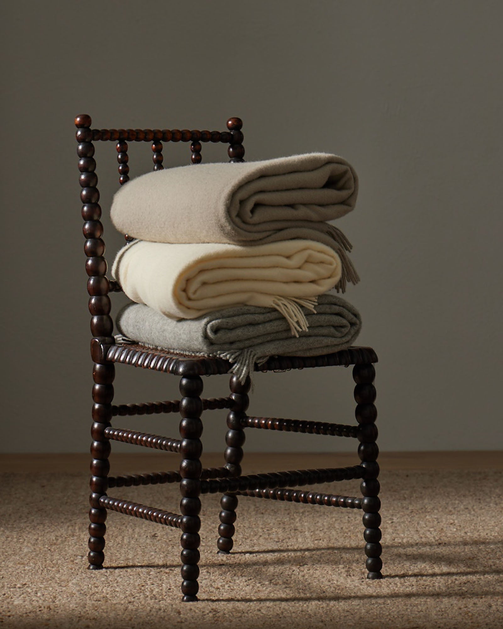 Weave Home Nevis Limestone Wool Throw Blanket