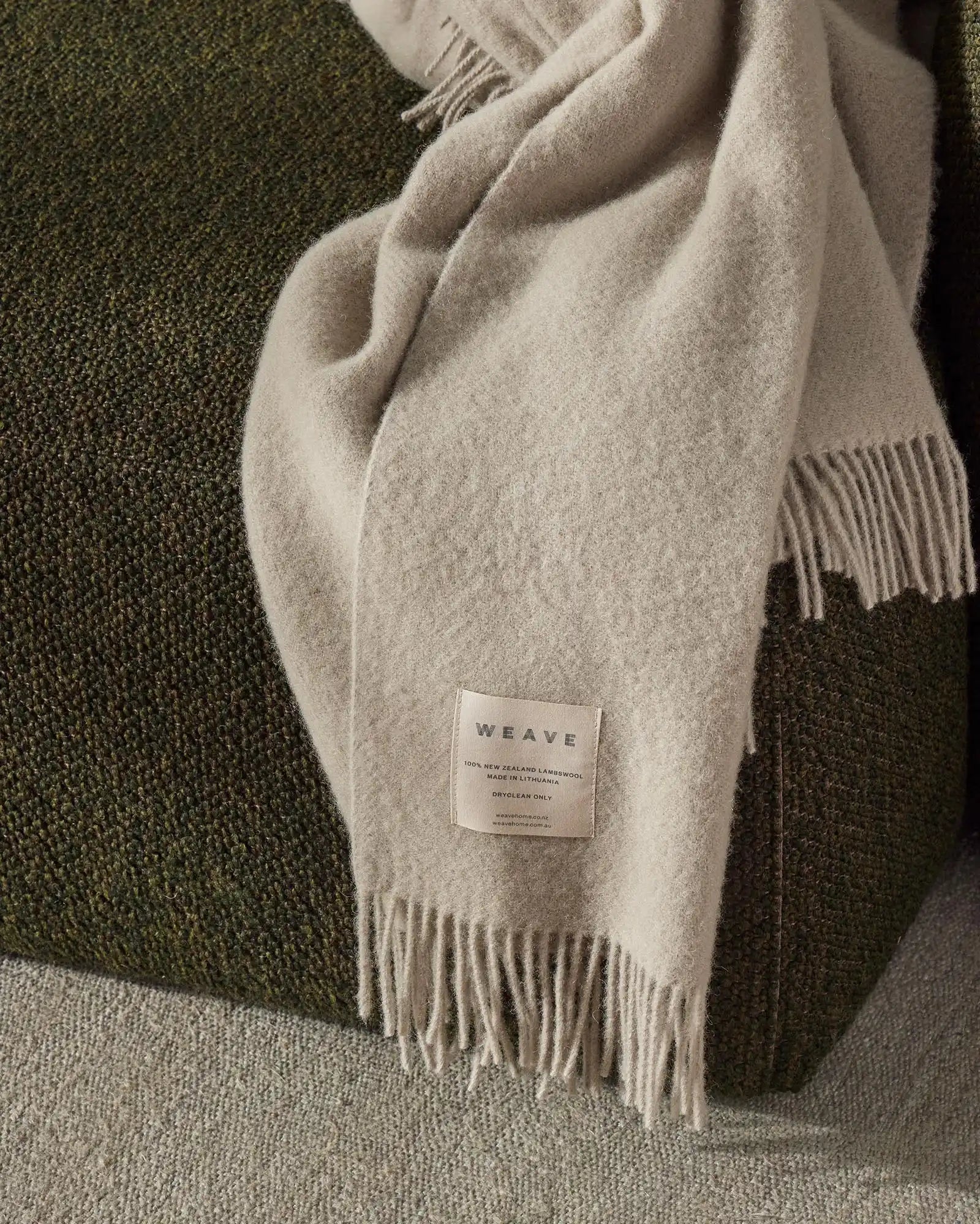 Weave Home Nevis Limestone Wool Throw Blanket