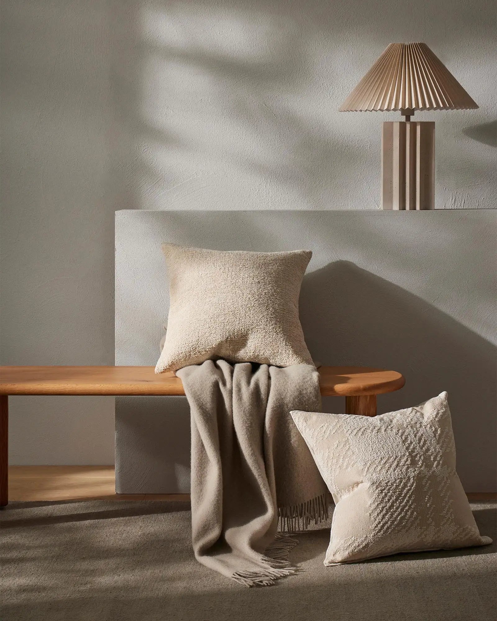 Weave Home Nevis Limestone Wool Throw Blanket