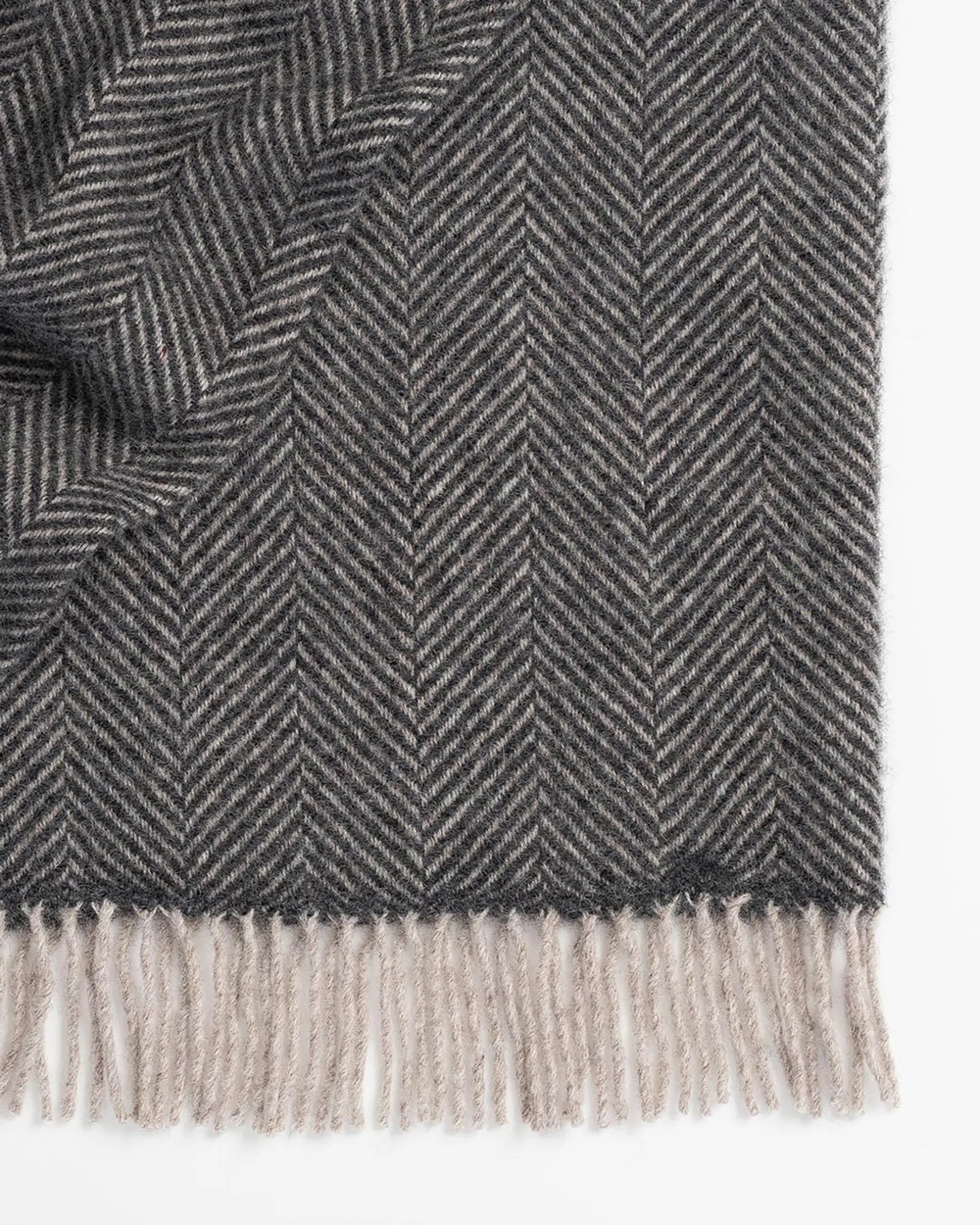 Weave Home Lerwick Charcoal Wool Throw Blanket