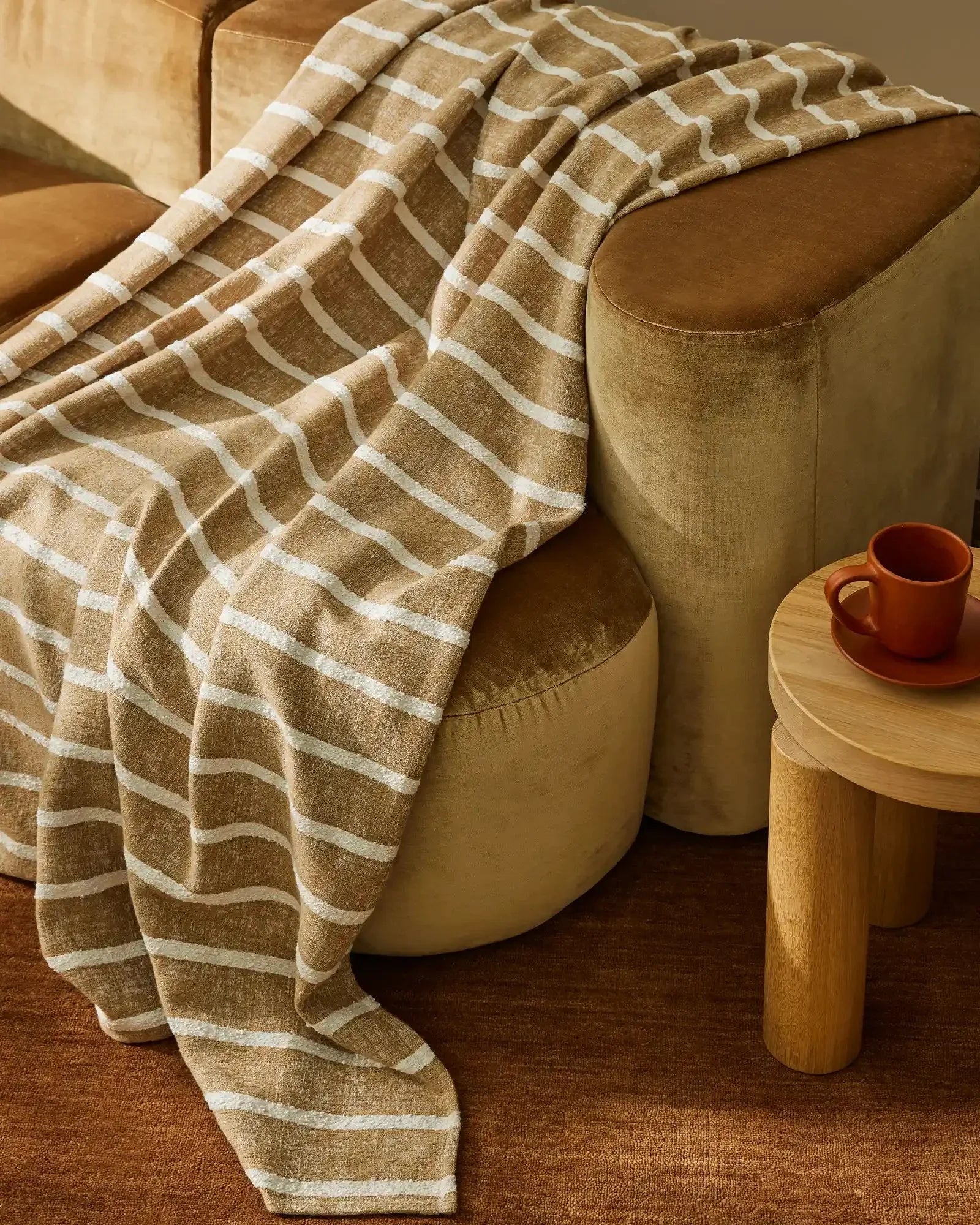 Weave Home Piazza Earth Bouclé Stripe Throw