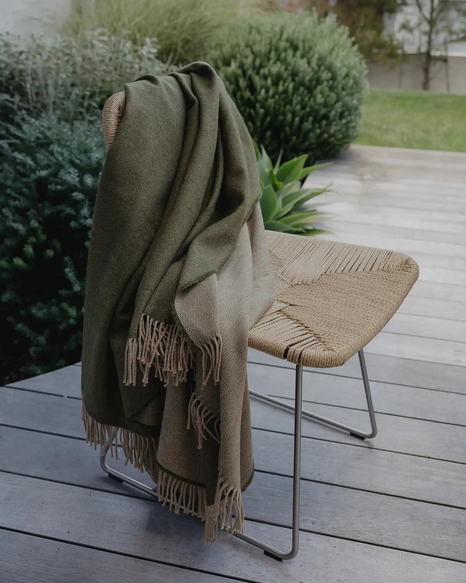 Weave Home Harris Moss Wool Throw Blanket