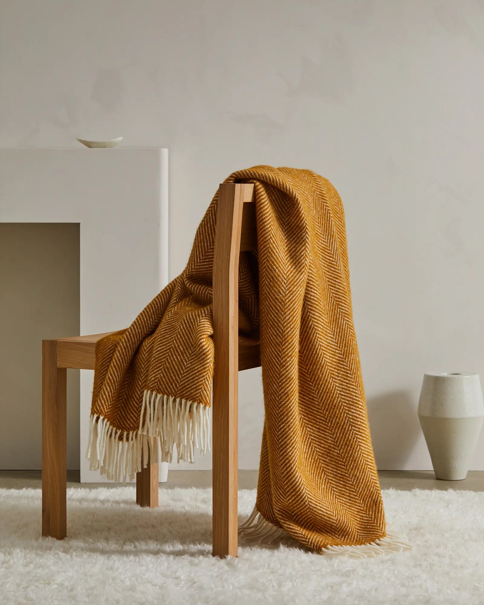 Weave Home Magnus Amber Wool Throw Blanket