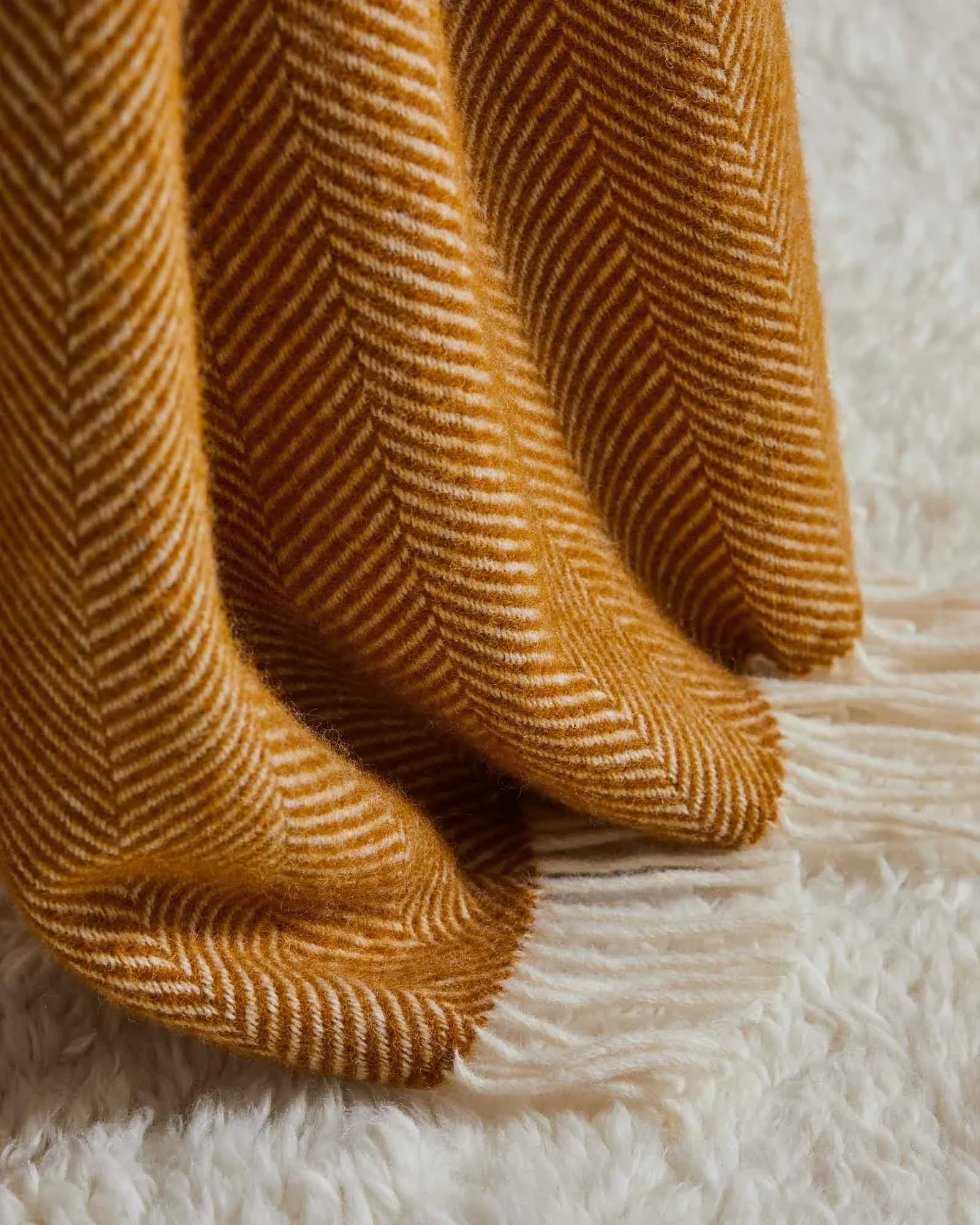 Weave Home Magnus Amber Wool Throw Blanket