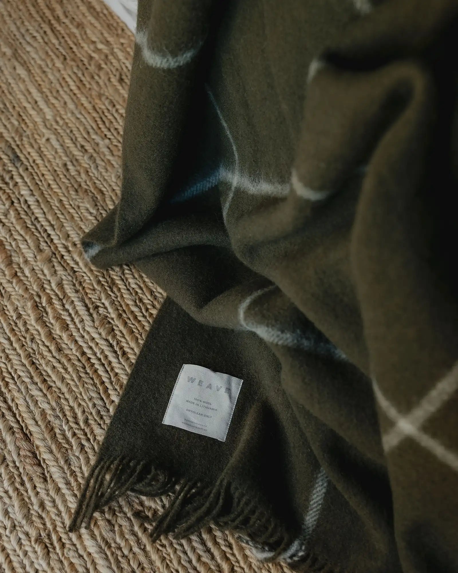Weave Home Ranfurly Kelp Wool Throw Blanket