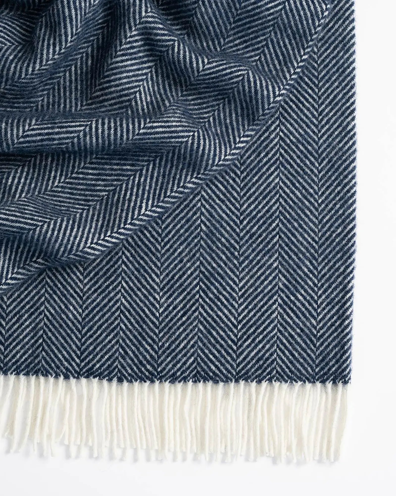 Weave Home Magnus Navy Wool Throw Blanket