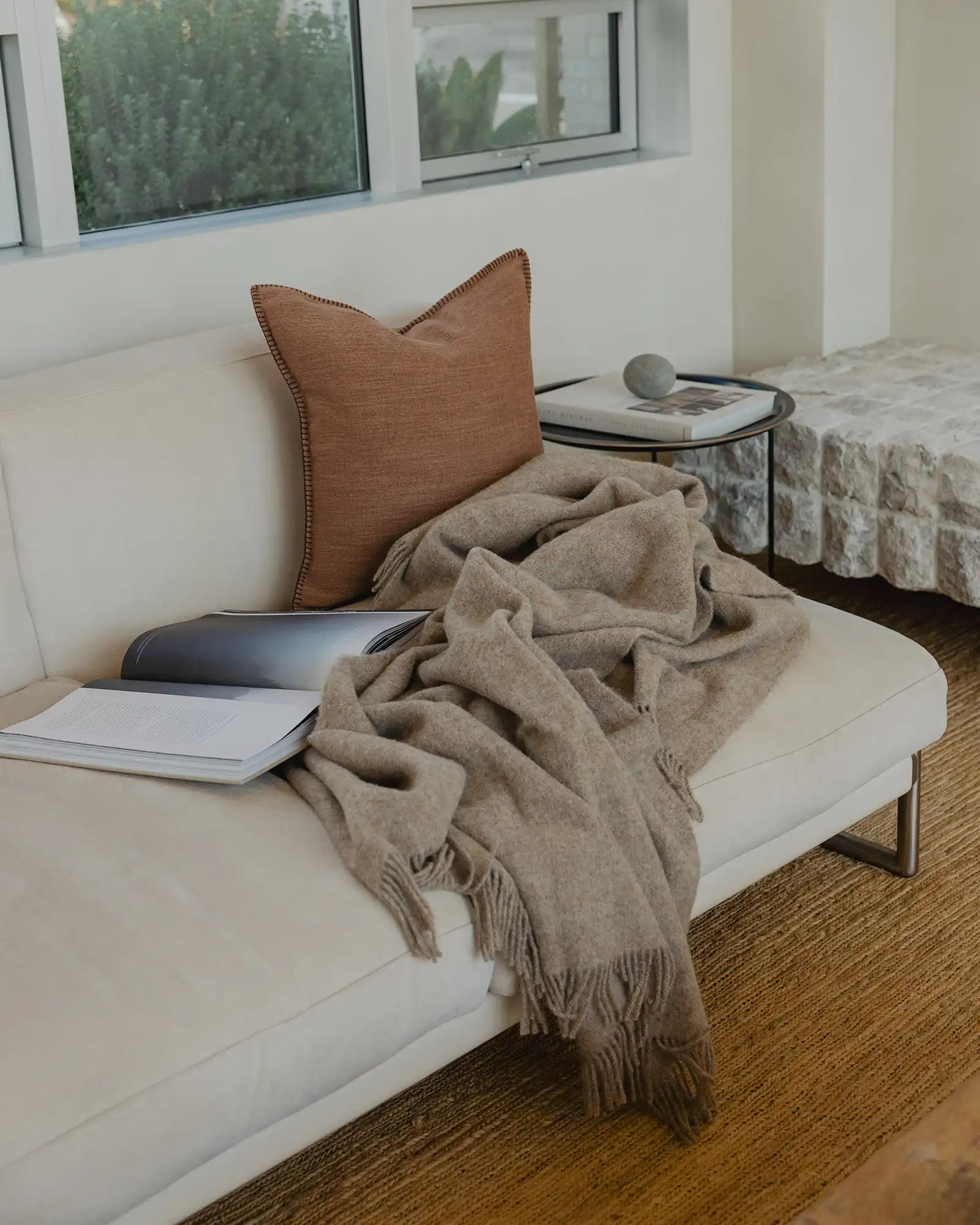 Weave Home Nevis Oak Wool Throw Blanket