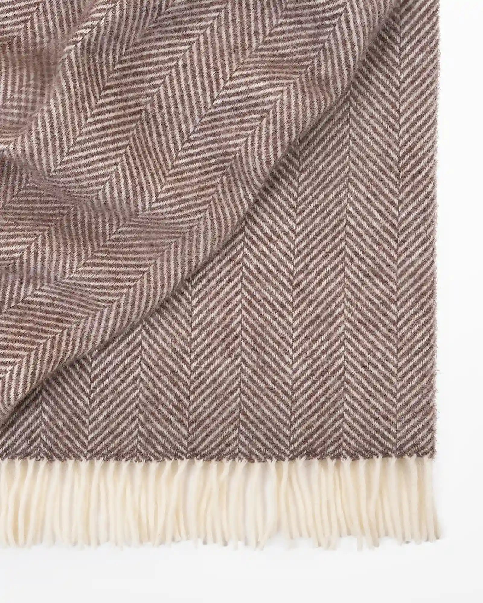 Weave Home Magnus Cocoa Wool Throw Blanket