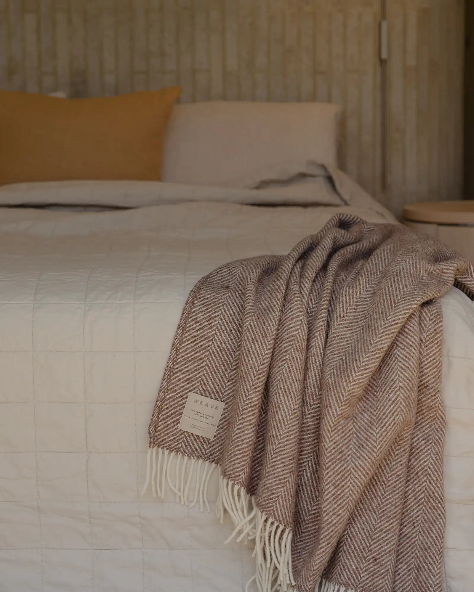 Weave Home Magnus Cocoa Wool Throw Blanket