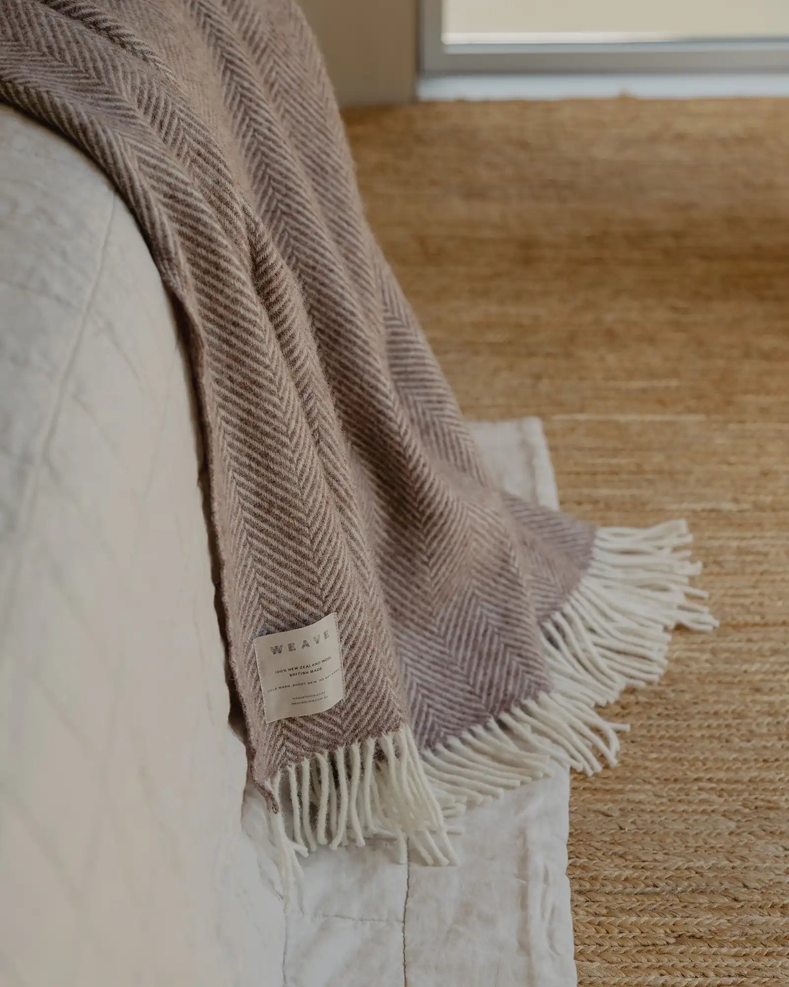Weave Home Magnus Cocoa Wool Throw Blanket