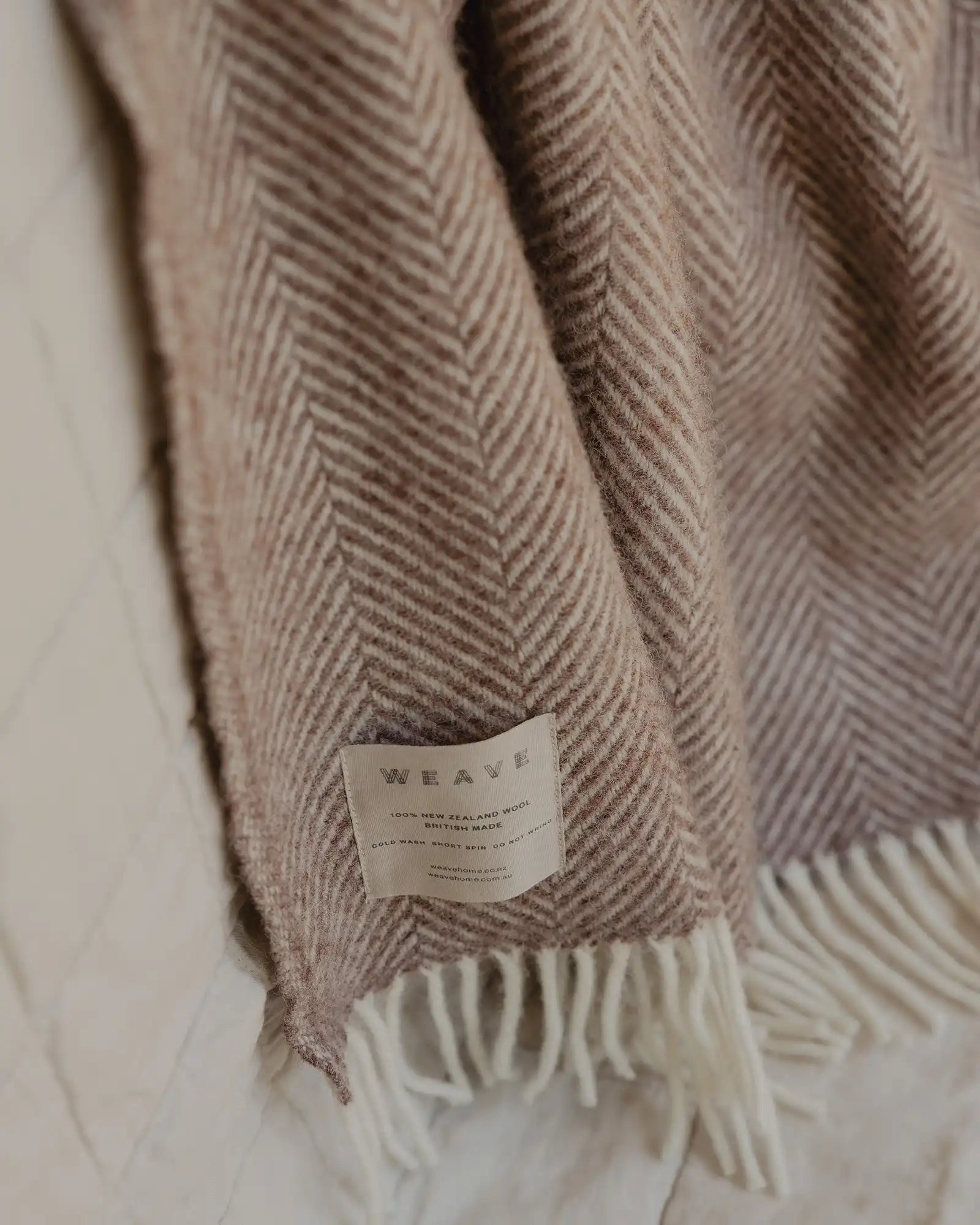 Weave Home Magnus Cocoa Wool Throw Blanket