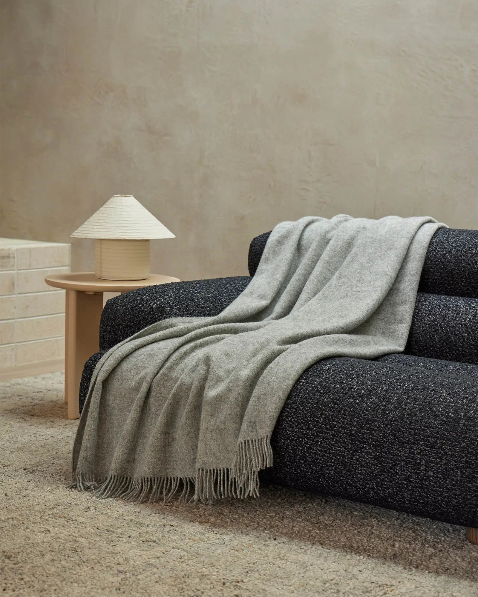 Weave Home Nevis Ash Lambswool Throw Blanket