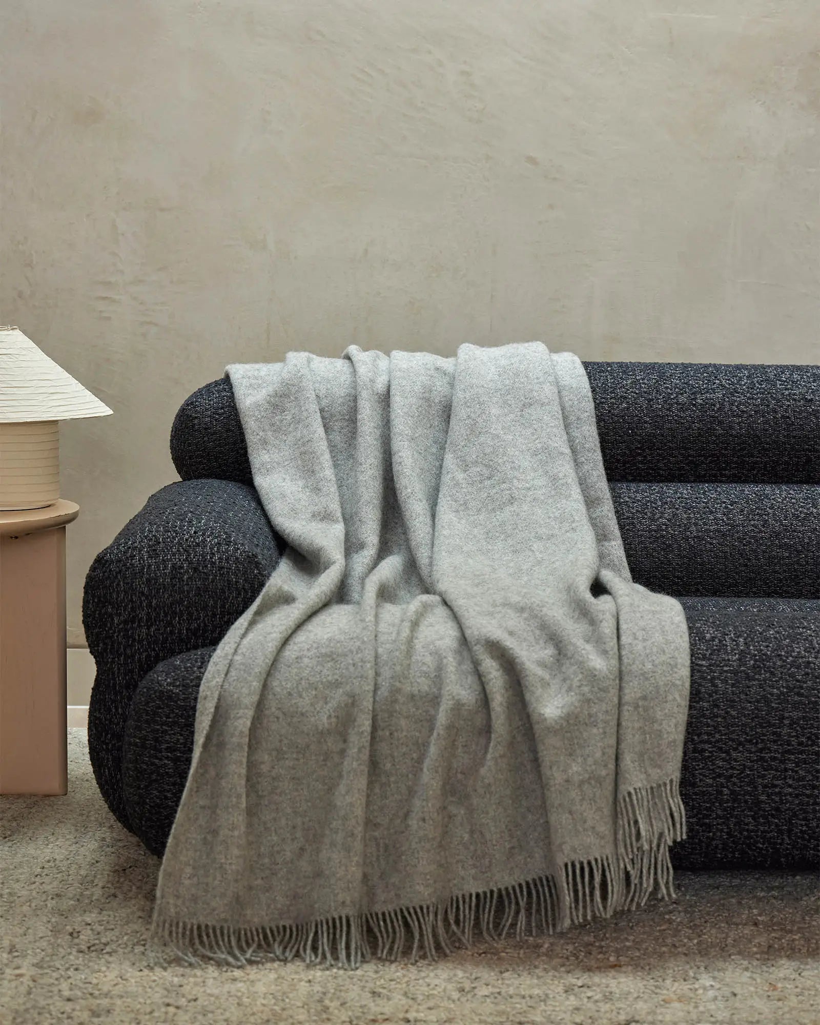 Weave Home Nevis Ash Lambswool Throw Blanket