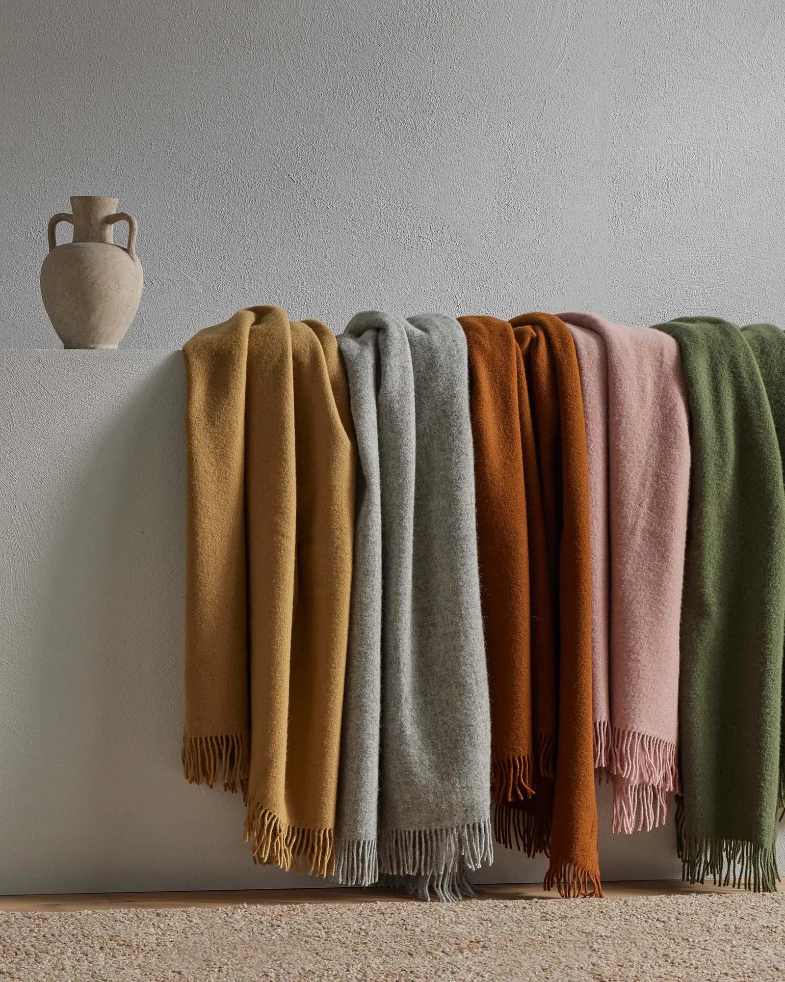 Weave Home Nevis Ash Lambswool Throw Blanket