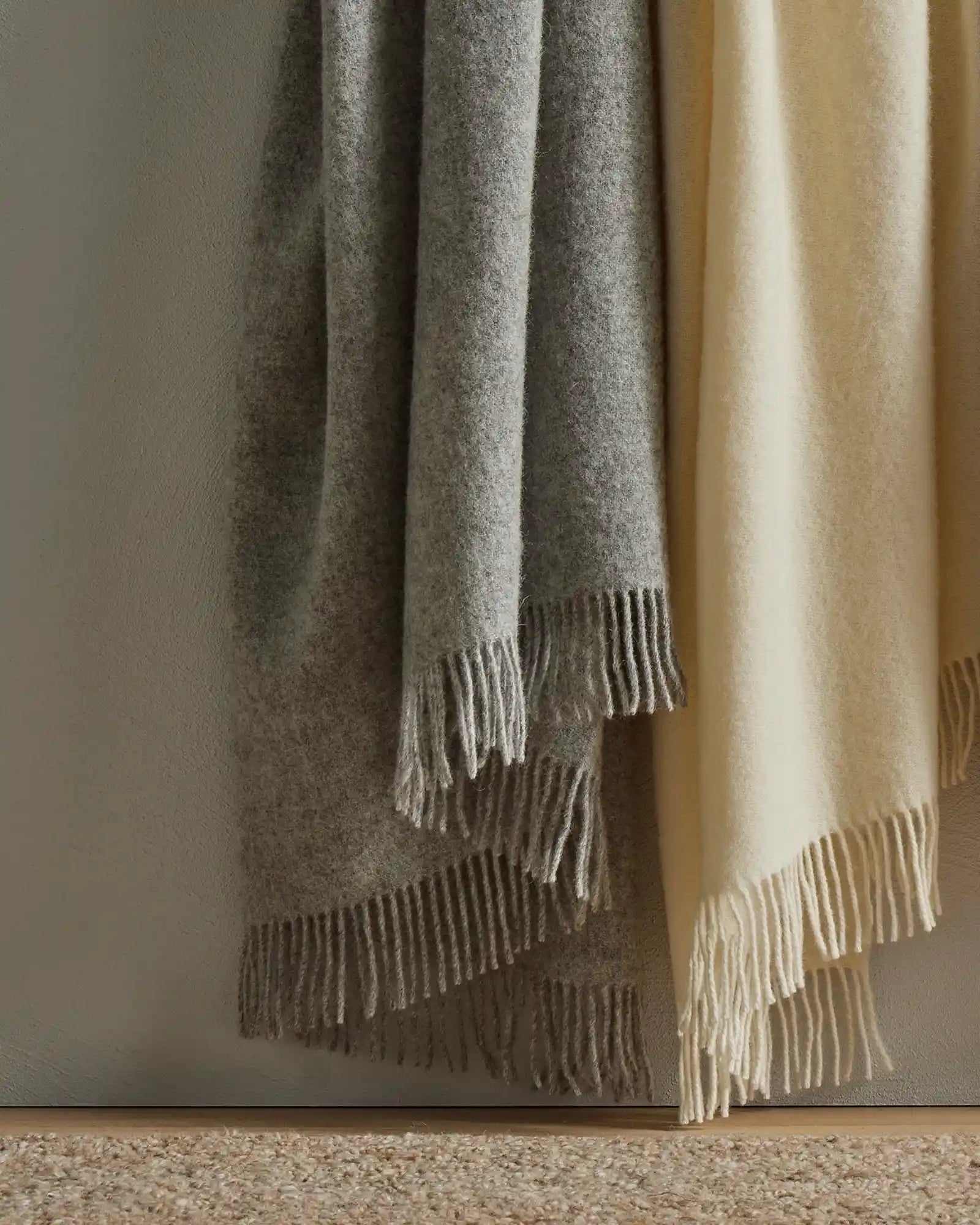 Weave Home Nevis Ash Lambswool Throw Blanket