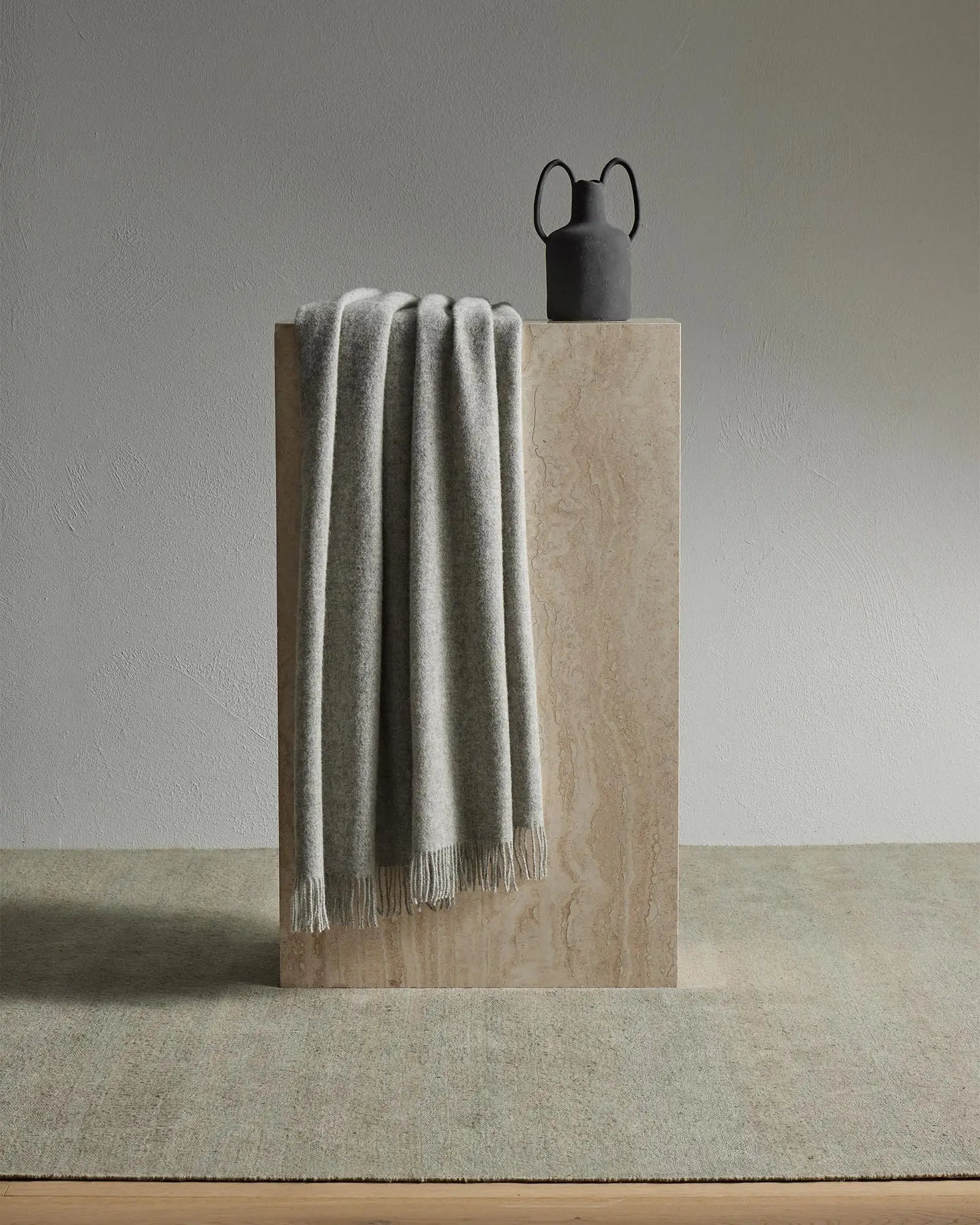 Weave Home Nevis Ash Lambswool Throw Blanket