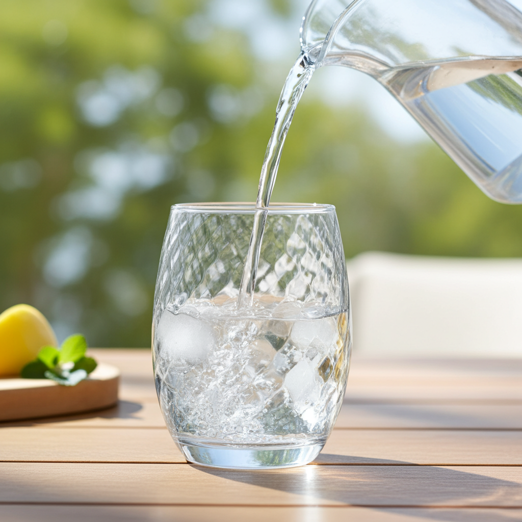 Clear Diagonal Textured Glass Tumbler 420ml