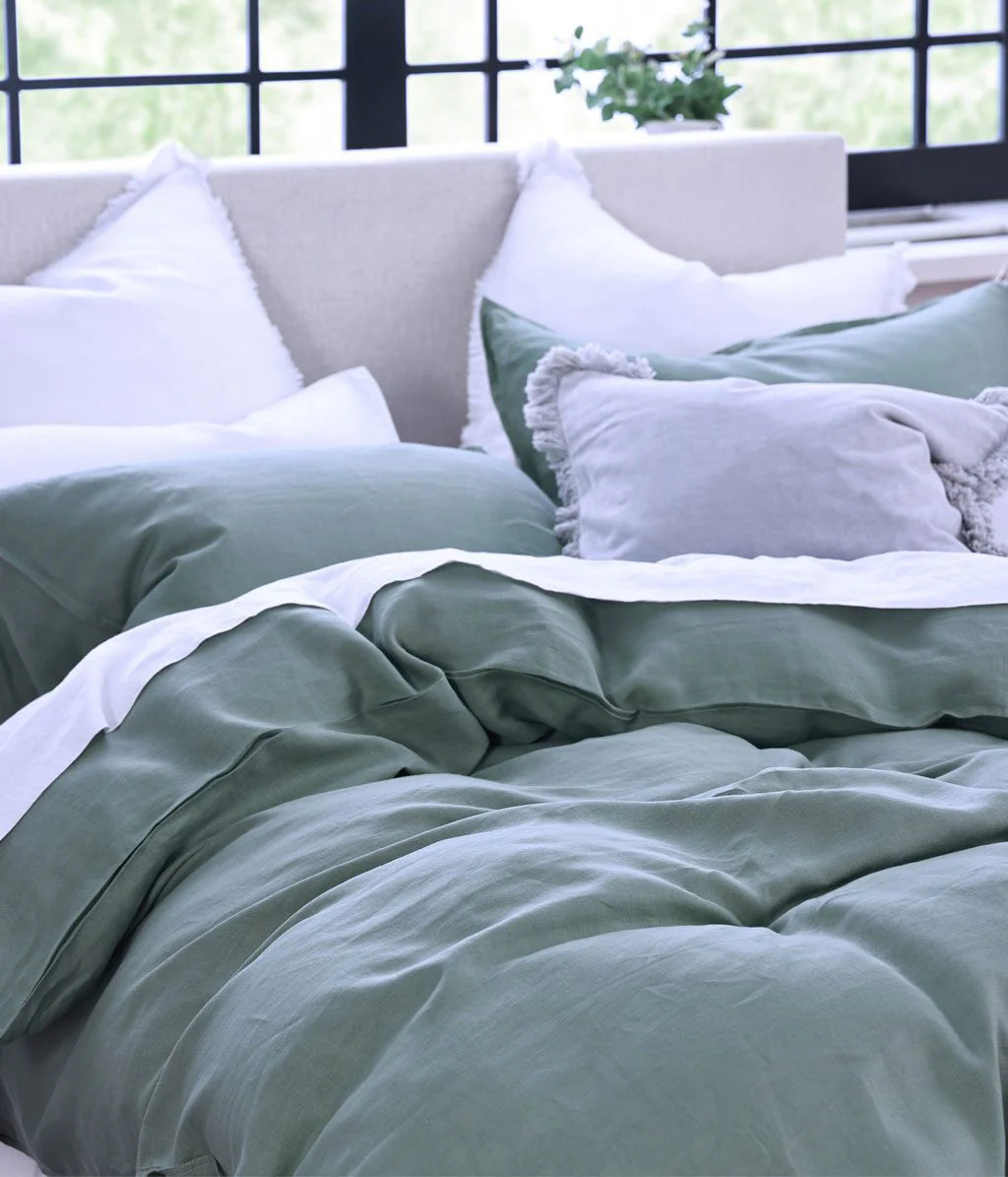 MM Linen Laundered Linen Duvet Set - Seagrass