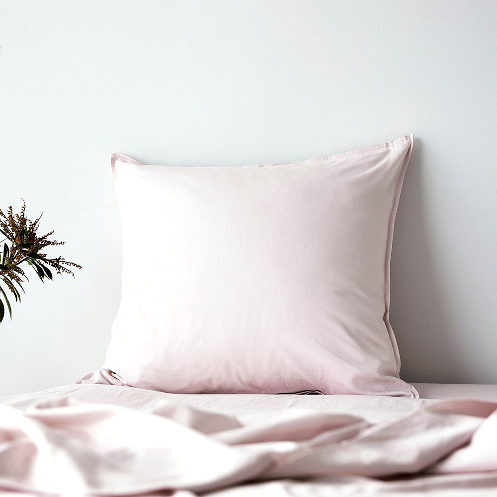 Soft Washed Cotton European Pillowcase - Peony