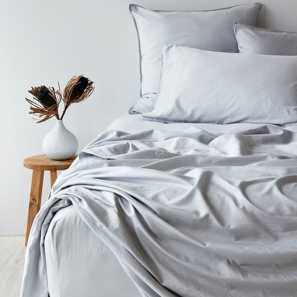 Soft Washed Cotton Pillowcase - Frost