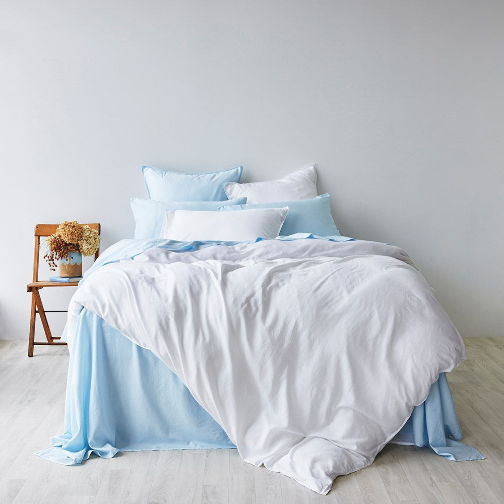 Soft Washed Cotton Pillowcase - Powder