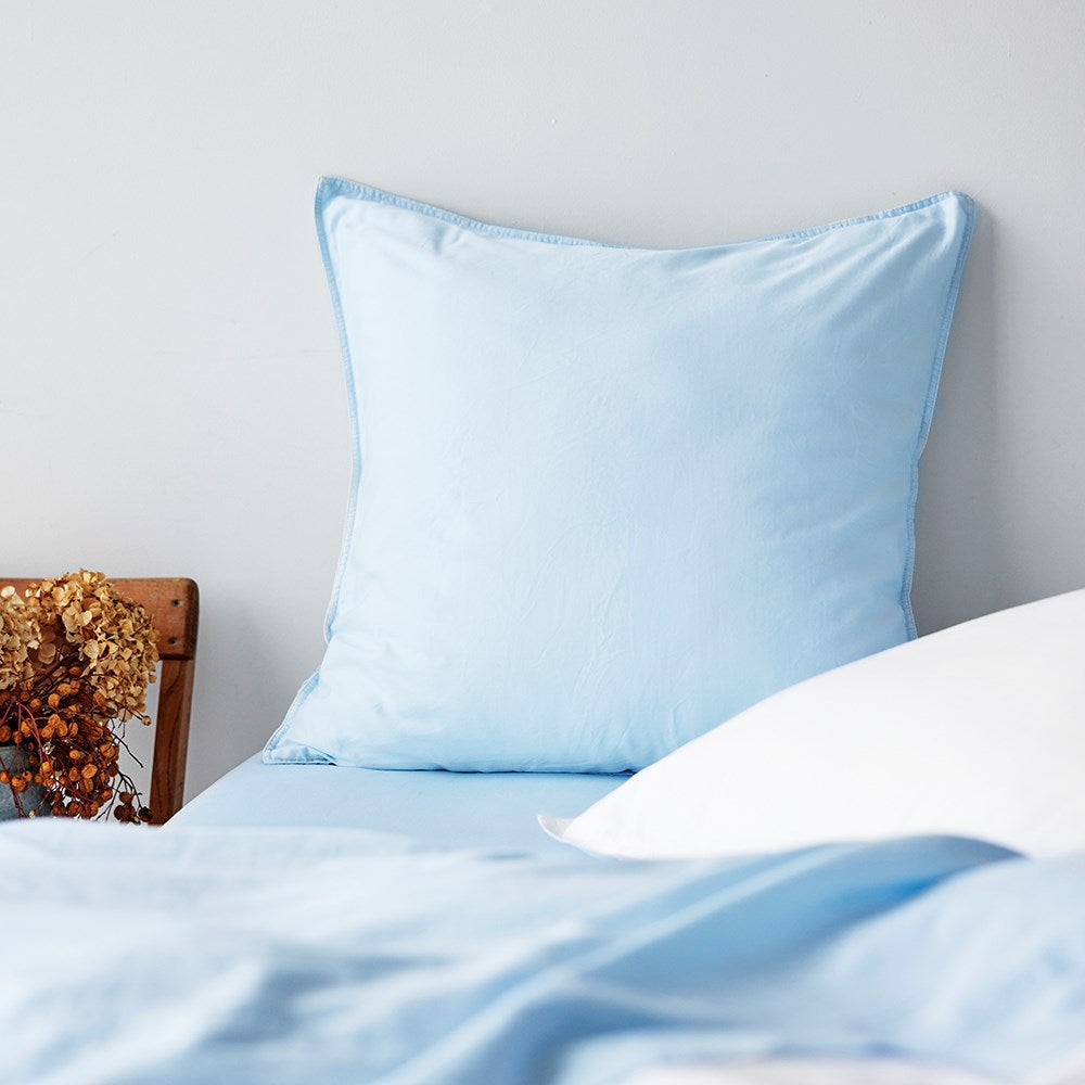 Soft Washed Cotton European Pillowcase - Powder