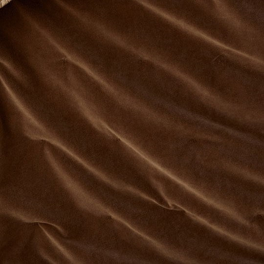 Venus Cotton Velvet Quilted Throw - Cafe