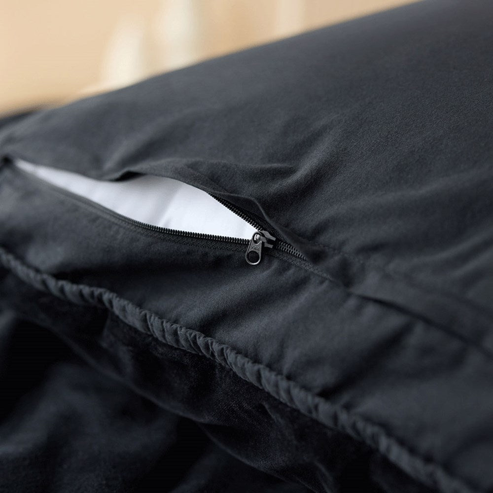 Venus Cotton Velvet Cushion & King Cover - Nero