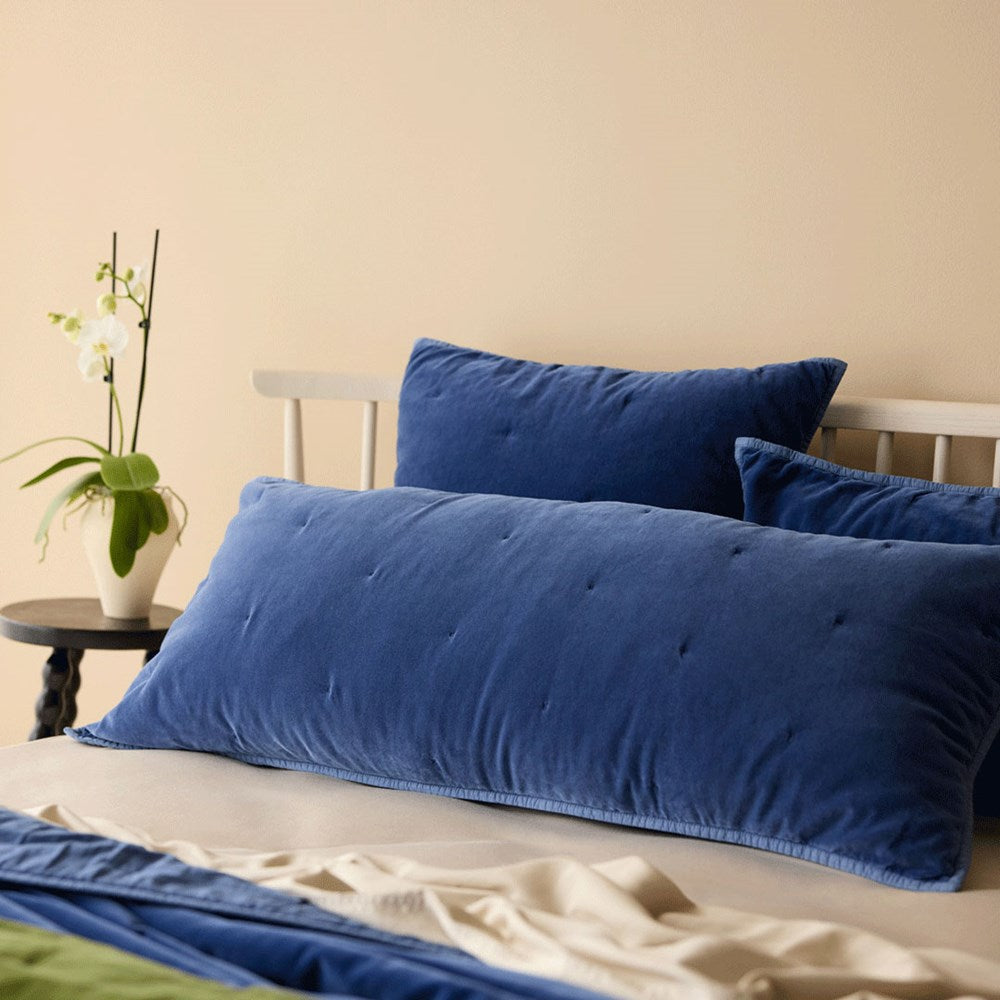 Venus Cotton Velvet Cushion & King Cover - Denim